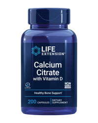 Thumbnail for Life Extension Calcium Citrate with Vitamin D, Super-absorbable Calcium to Support Optimal Bone Health, Gluten-Free, Non-GMO, 200 Capsules