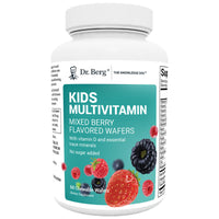 Thumbnail for Dr. Berg Kids Chewable Multivitamins (NOT Sweetened w/Sugar) - Daily Multivitamin for Kids that Includes 20 Nutrients & Trace Mineral Complex - Mixed Berry Chewable Vitamins for Kid - Brown Wafers