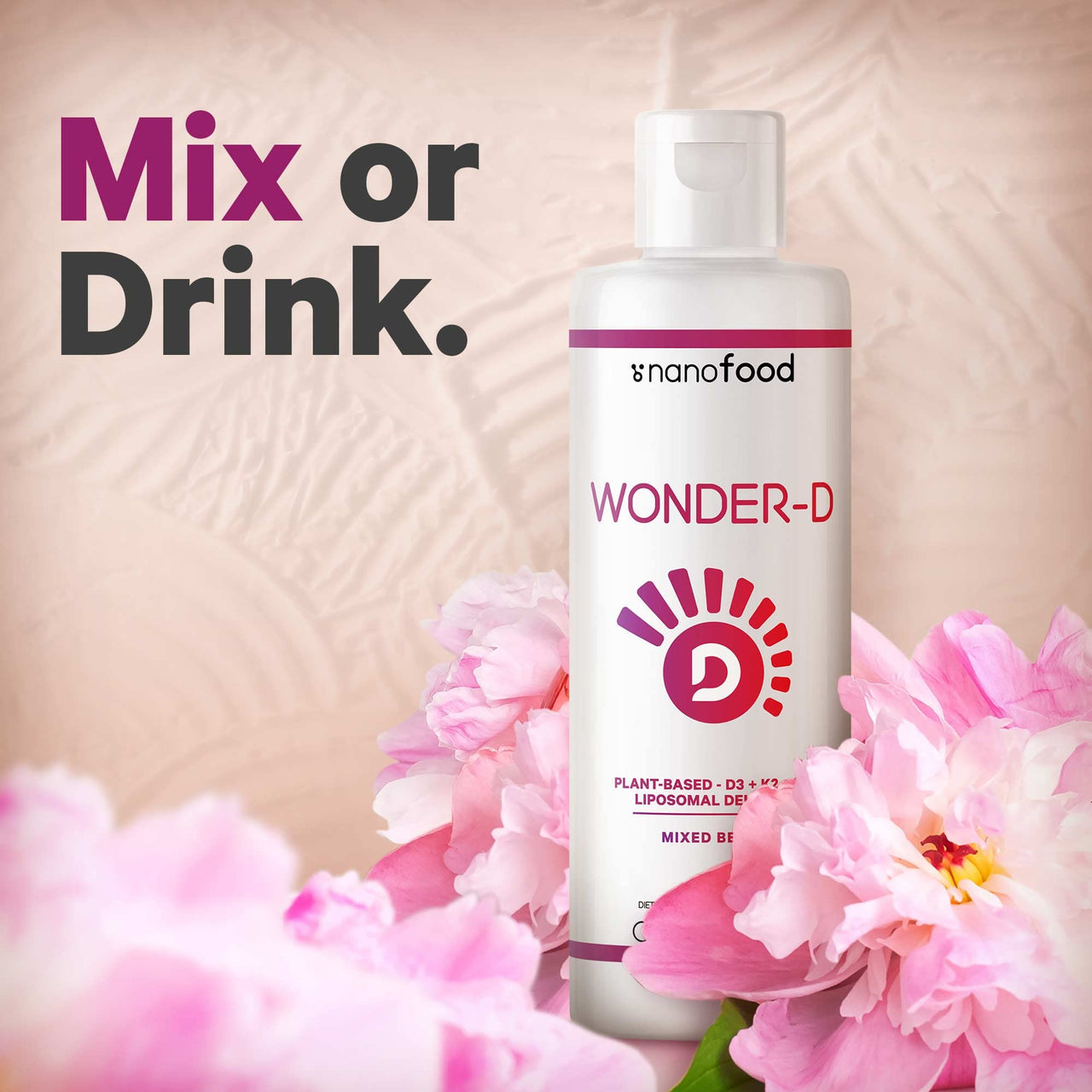 Codeage Liposomal Wonder-D, Vegan Cholecalciferol Vitamin D3 1000 IU Liquid Drops Supplement, Plant-Based Vitamins B12 & K2, Non-GMO Sunflower Phospholipids, Vitamin E, Mixed Berry Flavor, 7.6 fl oz