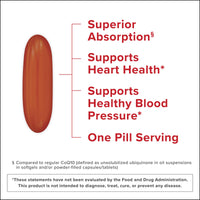 Thumbnail for Qunol Mega Ubiquinol 100mg CoQ10, Superior Absorption, Patented Water and Fat Soluble Natural Supplement Form of Coenzyme Q10, Antioxidant for Heart Health, 100 Count Softgels