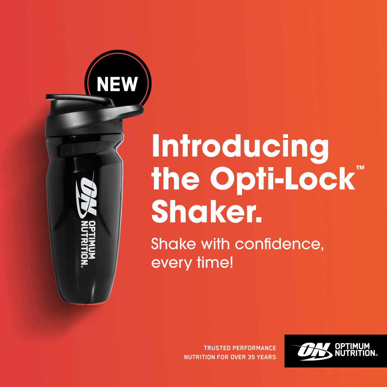 Optimum Nutrition Opti-Lock Mix Shaker Cup, Ergonomic Sports Lid, Ultra-Performance Seal, BPA and DEHP Free, Audible Lock Click, Secure Lid, 700 mL Capacity (Pack of 1)