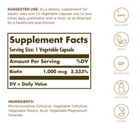 Thumbnail for Enhanced Potency Biotin 1Vitamin 000 mcg 100 Veg Capsules