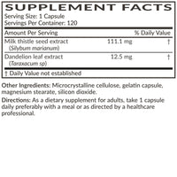 Thumbnail for Futurebiotics Milk Thistle Silymarin Marianum & Dandelion Extract Liver Health Support, Antioxidant Support, Detox, 120 Capsules