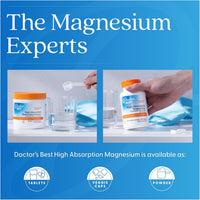 Thumbnail for Doctor's Best High Absorption Magnesium Glycinate Lysinate Supplement for Sleep Support - Chelated Magnesium Tablets for Women & Men, 200mg per Serving, Supports Calm & Relaxation, Vegan - 120 Count