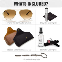 Thumbnail for Ray-Ban RB3025 AVIATOR GRADIENT Pilot Shaped Non-Polarized Sunglasses for Men & Women – Includes Official RAYBAN Eyewear Kit – Ideal Formal & Casual Wear Sunglasses – Light Brown Lens