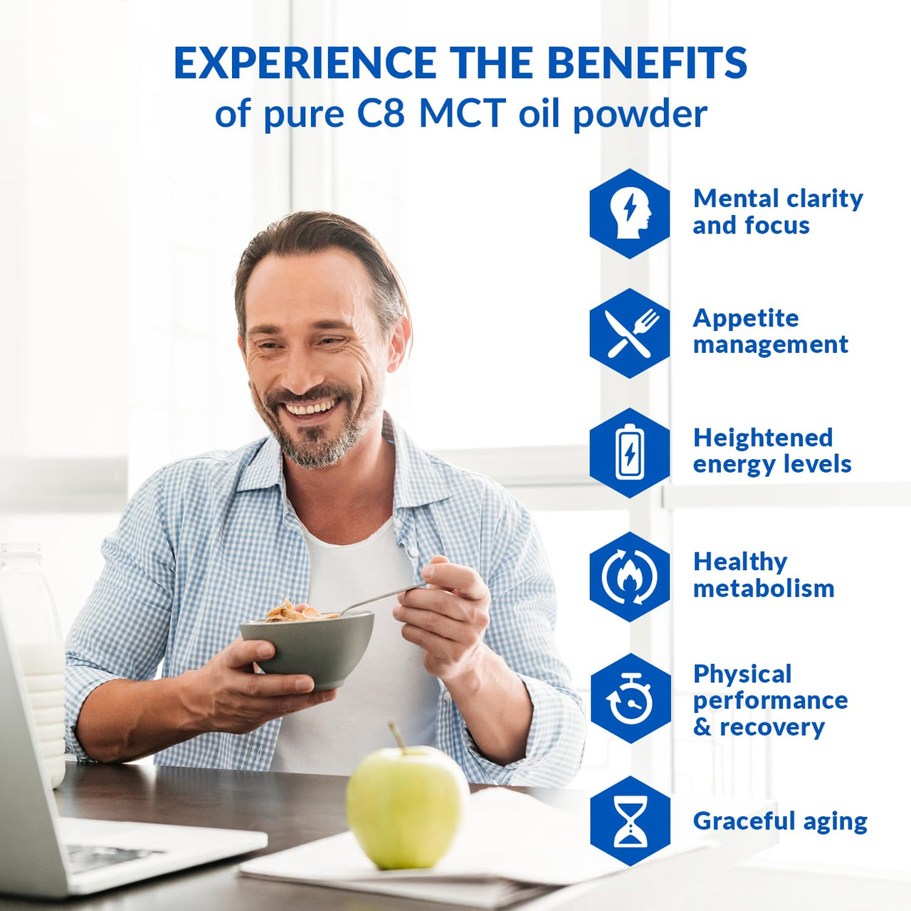 BioTrust Keto Elevate - C8 MCT Oil Powder - Ketogenic MCT Coffee Creamer, Keto Coffee Creamer - Clean Energy, Mental Focus, Clarity -100% Caprylic Acid MCT Powder, Non-GMO(French Vanilla, 20 Servings)