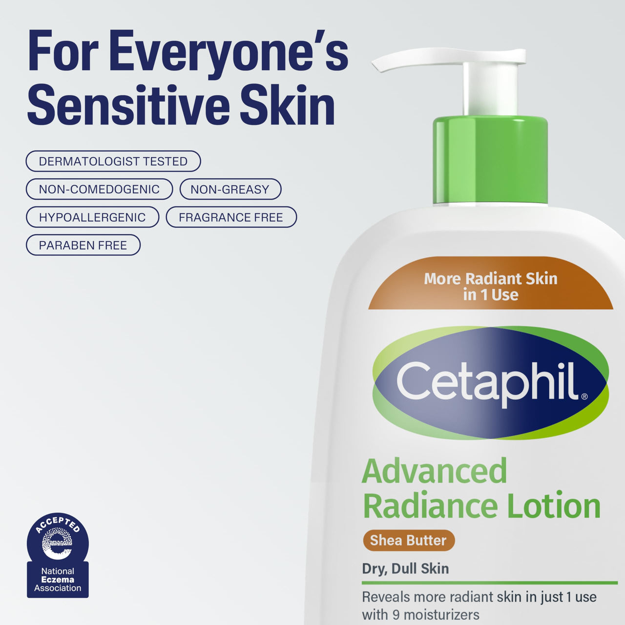 Cetaphil Body Lotion, Advanced Radiance Lotion with Shea Butter for Dry, Sensitive Skin, 16 oz Pack of 2, Fragrance Free, Hypoallergenic, Non-Comedogenic