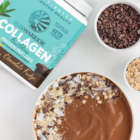 Thumbnail for Sunwarrior Vegan Collagen Building Powder Protein Peptide with Biotin Vitamin C Hyaluronic Acid for Hair Skin Nail Dairy Free Gluten Free | Chocolate