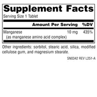 Thumbnail for Source Naturals Manganese, Amino Acid Complex - Supports Energy Production* - 10 mg - 100 Tablets