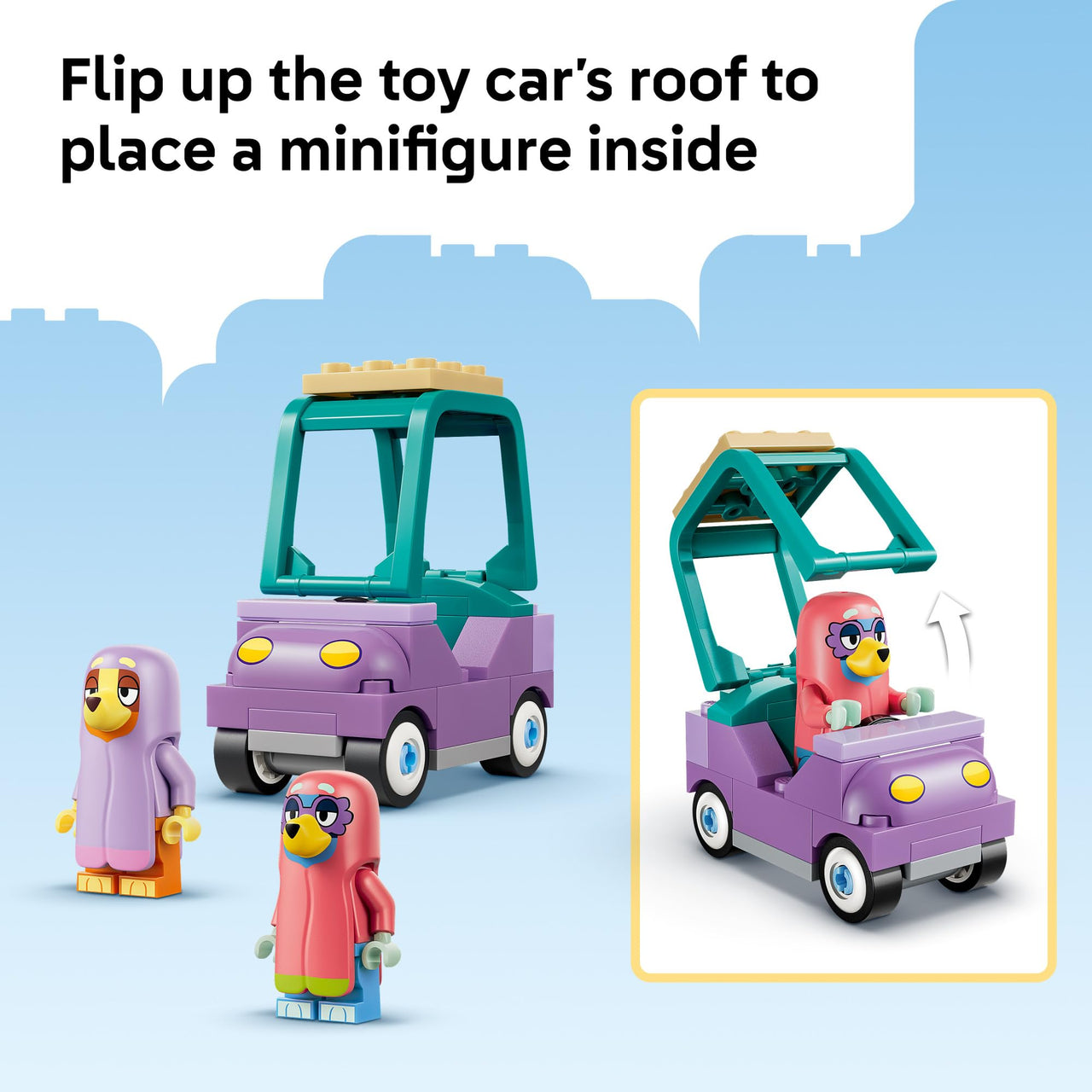 LEGO Bluey Grannies with Bingo and Bluey - Building Toy for Girls & Boys, Ages 4+ - Toddler Car & Playset with 2 Characters - Gift for Birthdays - 11216