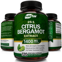 Thumbnail for NutriFlair Organic Citrus Bergamot 1400mg, 120 Capsules - 25:1 Bergamia - Essential Oil and Citrus Bioflavonoids - Natural Heart Health Supplements for Women and Men - Non-GMO Pills