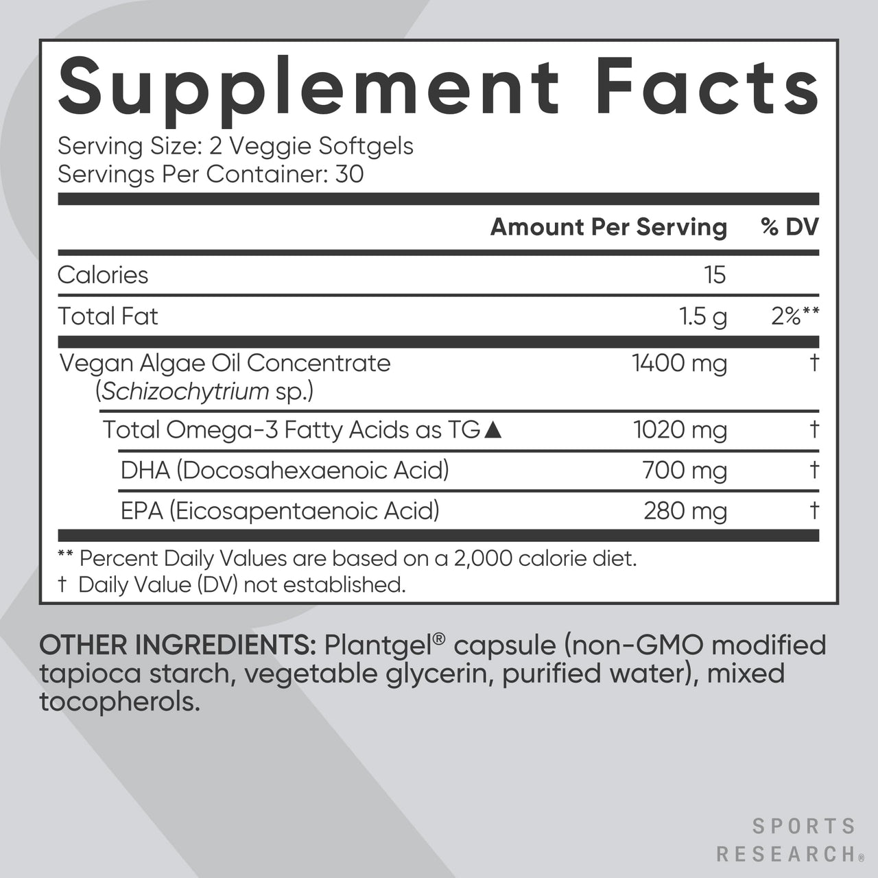 Sports Research® Vegan Antioxidant Support Pack - Omega-3 Algae Oil and Plant Based Astaxanthin Softgels for Antioxidant Activity, Skin & Eye Health (60 Veggie Softgels Each)