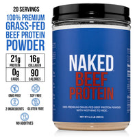 Thumbnail for Naked Beef Protein Isolate - Grass Fed European Beef Bones, 21g Protein, 0g Carbs, Collagen, Amino Acids, Dairy Free, No Artificial Ingredients, Paleo Keto Carnivore Friendly, Unflavored - 20 Servings