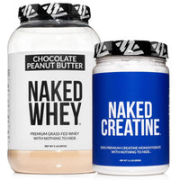 Thumbnail for NAKED Whey Chocolate Peanut Butter Protein Powder (21 Servings) + Pure Micronized Creatine Monohydrate 500g (100 Servings) – Grass-Fed; Bulk; Non-GMO; Gluten Free; Soy Free