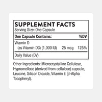 Thumbnail for THORNE - Vitamin D3 Supplement - Supports Healthy Bones, Teeth, Muscles, Cardiovascular & Immune Function* - Gluten, Dairy & Soy-Free - 1,000 IU - 180 Capsules