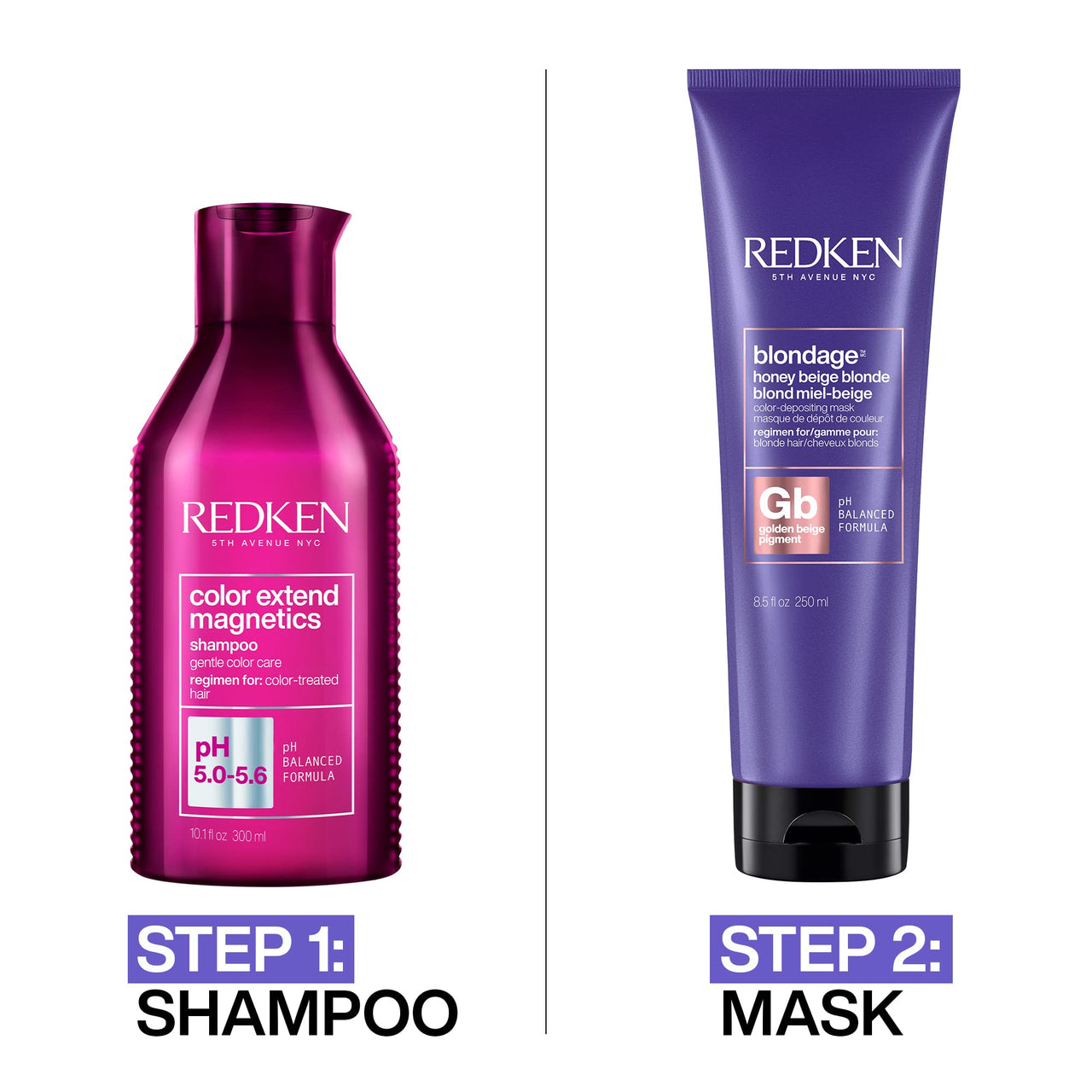 Redken Blondage Honey Beige Color Depositing Mask | Instant Customized Temporary Color | Color Tint Hair Treatment| For Blonde Hair | 8.5 Fl Oz