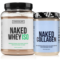 Thumbnail for NAKED Chocolate Whey Isolate Protein Powder (24 Servings) Collagen Peptides Protein Powder 20oz (60 Servings) – Grass-Fed; Pasture-Raised; Non-GMO; Gluten Free; Keto; Paleo Friendly