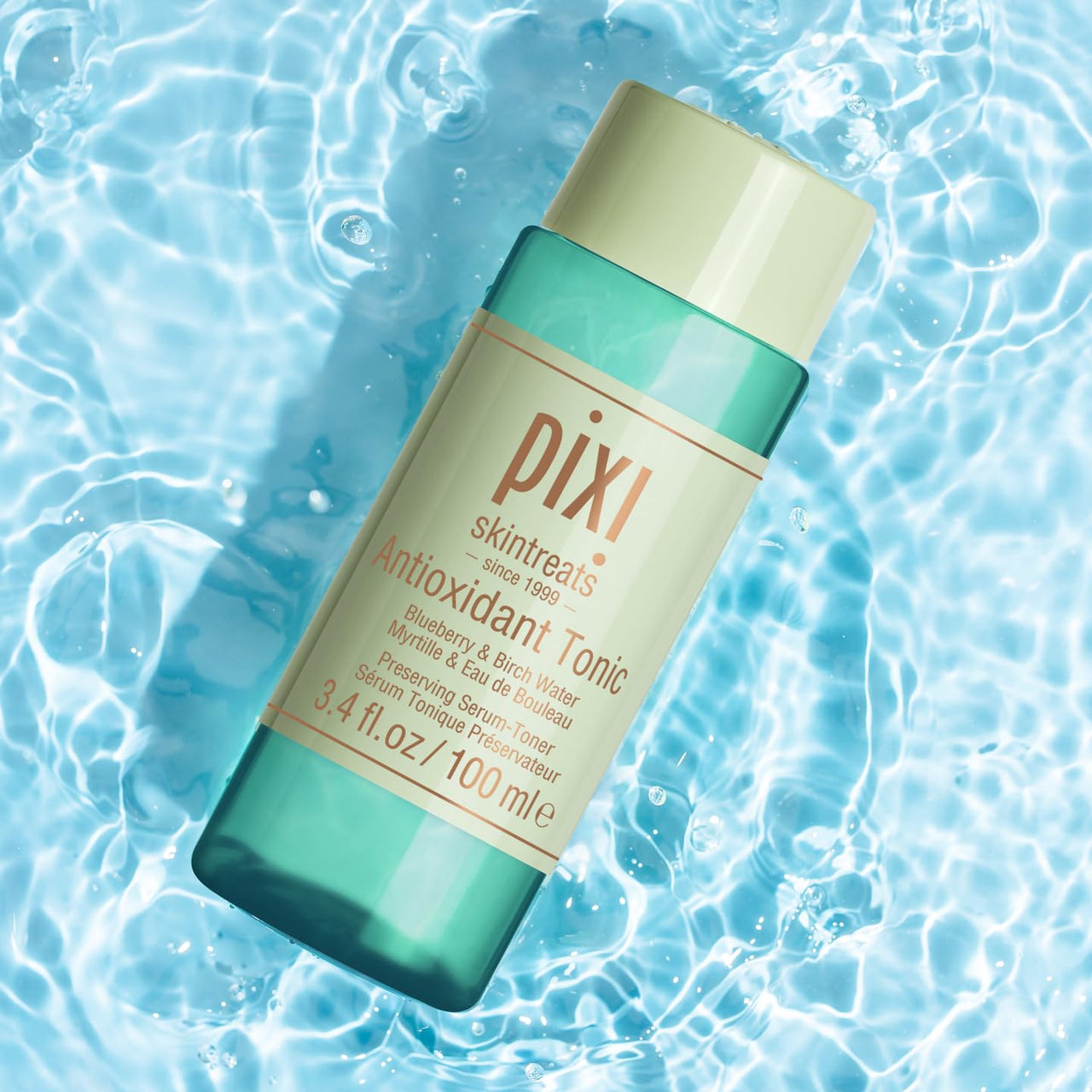 Pixi Antioxidant Tonic | Alcohol-Free Hydrating Multi-Tasking Formula with 3 Facial Skin Care Products in 1 | Face Toner, Essence, and Serum in One Step | 100mL Travel Size Skincare