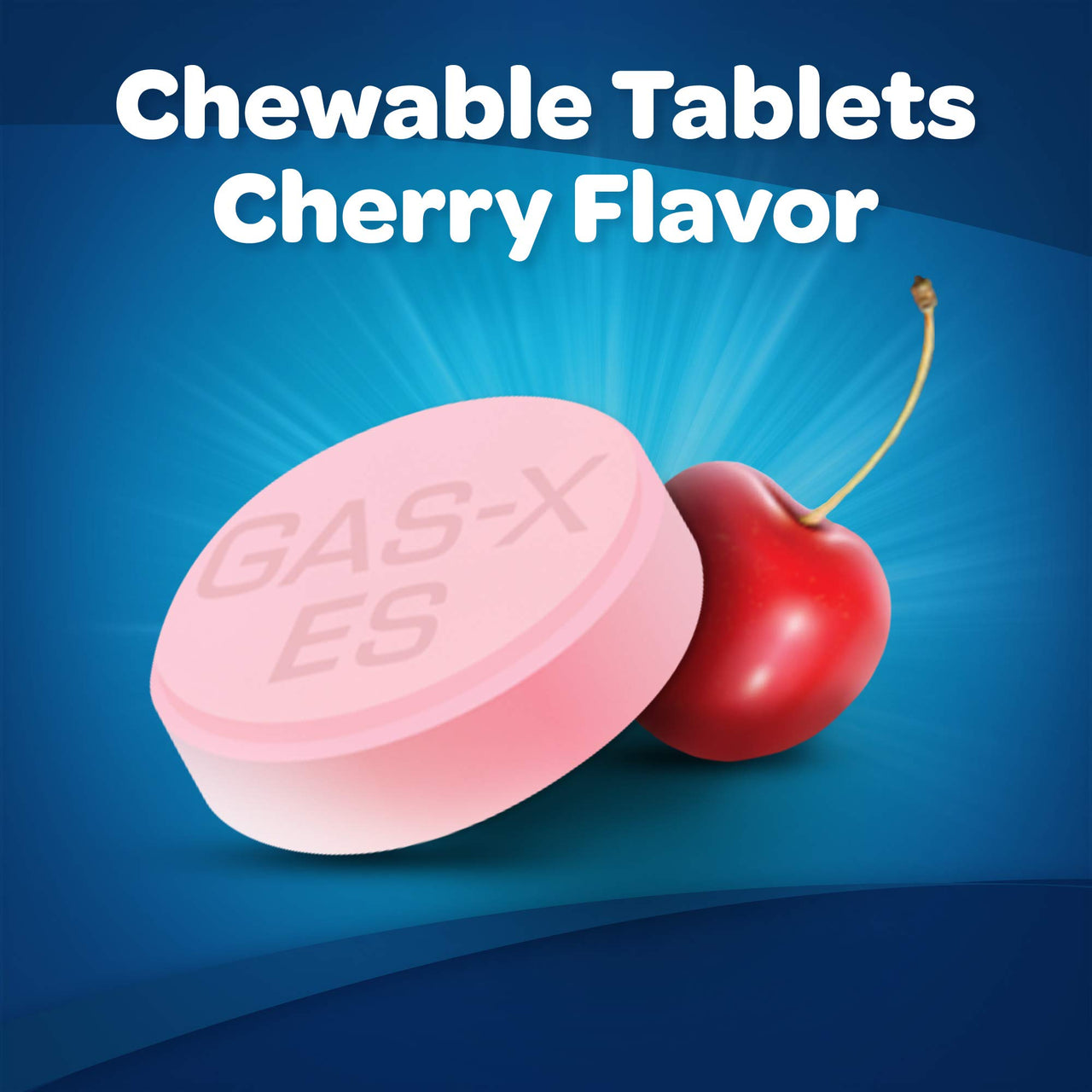 Gas-X Extra Strength Chewable Gas Relief Tablets with Simethicone 125 mg, Cherry - 48 Count