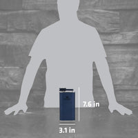 Thumbnail for Stanley Classic Easy Fill Wide Mouth Flask 8 oz | Leakproof Hip Flask | Hinge Connected Never Lose Cap | Insulated Stainless Steel Liquor Container | BPA-Free | Blue