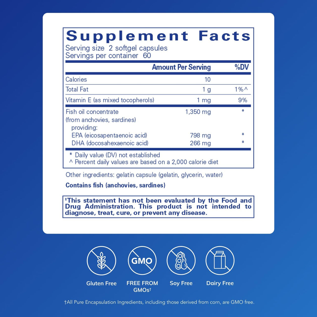 Pure Encapsulations EPA Ultimate - Eco-Friendly Supercritical CO2 Extracted EPA Fish Oil Concentrate - 120 Softgel Capsules