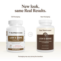 Thumbnail for Real Mushrooms Lion’s Mane Supplement Capsules - Organic Lions Mane Extract for Overall Wellbeing - Beta Glucan Supplements – Vegan 300 ct Mushroom Extract