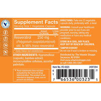 Thumbnail for The Vitamin Shoppe Resveratrol a Antioxidant & Healthy Aging Support a 250 MG (60 Capsules)