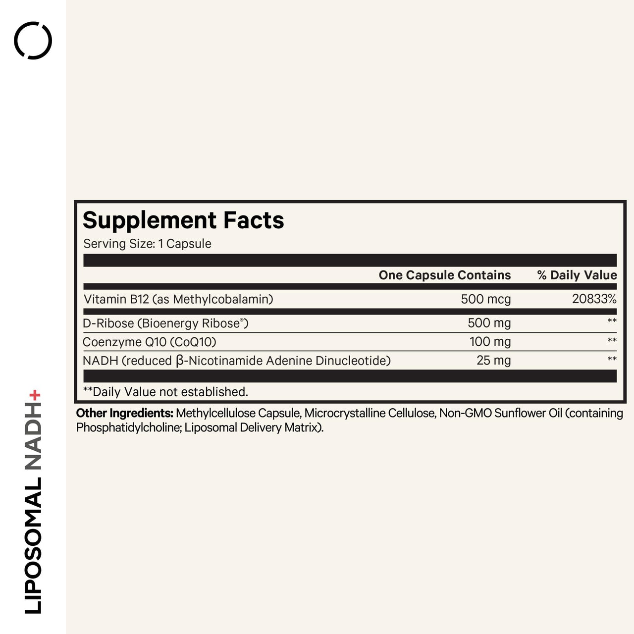 Codeage Liposomal NADH+ Supplement - NADH, Vitamin B12, D-Ribose as Bioenergy Ribose, CoQ10-2-Month Supply - Liposomal Delivery - β-Nicotinamide Adenine Dinucleotide Pills - Non-GMO - 60 Capsules