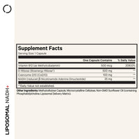 Thumbnail for Codeage Liposomal NADH+ Supplement - NADH, Vitamin B12, D-Ribose as Bioenergy Ribose, CoQ10-2-Month Supply - Liposomal Delivery - β-Nicotinamide Adenine Dinucleotide Pills - Non-GMO - 60 Capsules