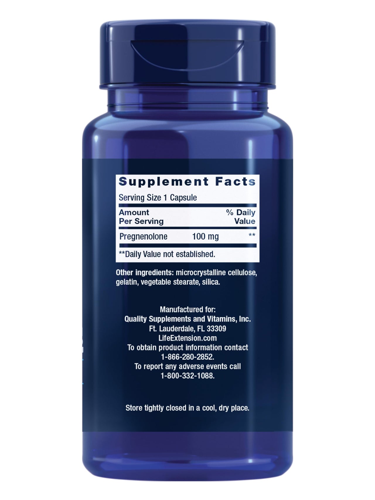 Life Extension Pregnenolone - Hormone Balance Supplement for Healthy Hormone Levels, 100 mg - Hormone Balance, Memory, Focus, Cognitive Health - Gluten-Free, Non-GMO, 100 Capsules