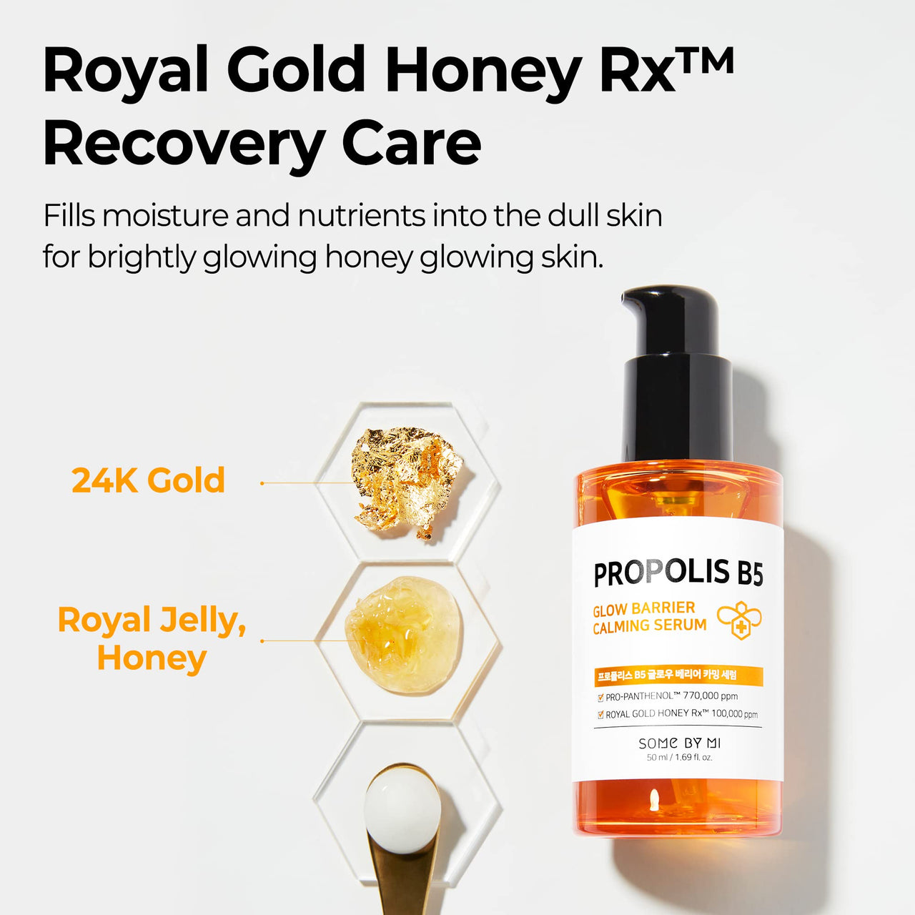 SOME BY MI Propolis B5 Glow Barrier Calming Serum / 1.69Oz, 50ml / Brightening and Calming Effect/Oiliness Control, Skin Radiance and Preventing Breakouts/Facial Skin Care