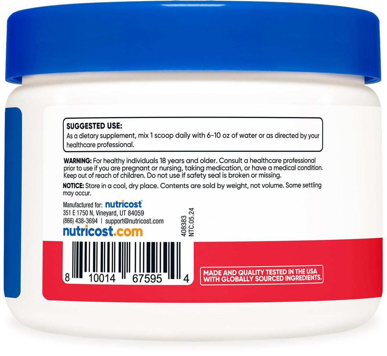 Nutricost Magnesium Bisglycinate Powder (Fruit Punch, 250 Grams) - Chelated Magnesium Supplement