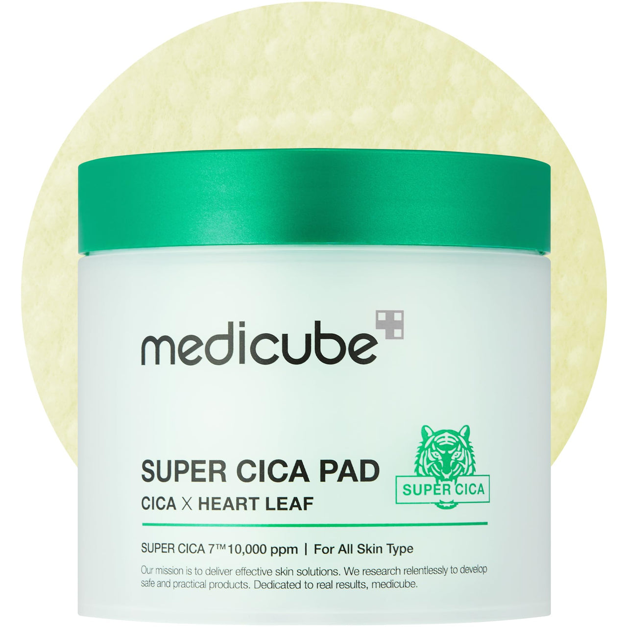Medicube Super Cica Facial Toner Pads (70 Pads) - 88% Centella Asiatica to Soothe Sensitive Skin - Infused with Heartleaf for Deep Hydration and Improvement of Damaged Skin - 100% Vegan Ceritifed