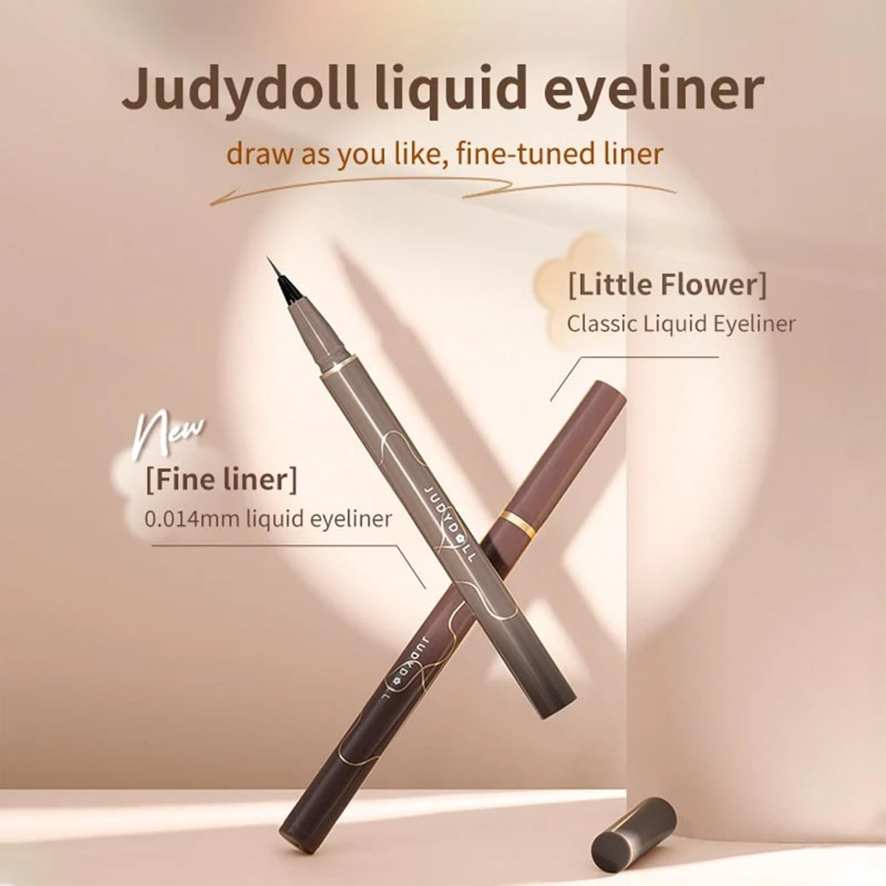 Judy Doll Liquid Eyeliner, Halloween Ultra Fine Liquid Eyeliner Waterproof with Smooth Strong Fibres, Smudge-proof, Longwearing, Smooth Eye Liners with Ultra-Fine Tip (#C02 Luminous Purple Butterly)