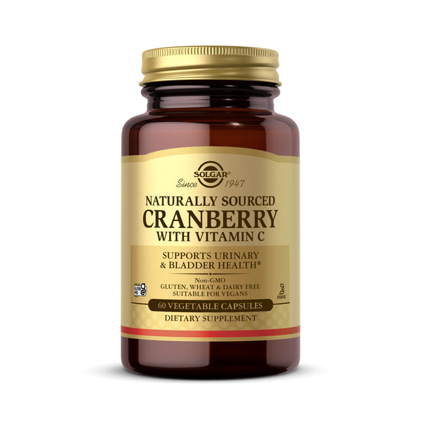Solgar Cranberry with Vitamin C - 60 Vegetable Capsules - Supports Urinary & Bladder Health - Non-GMO, Vegan, Kosher, Gluten Free - 60 Servings