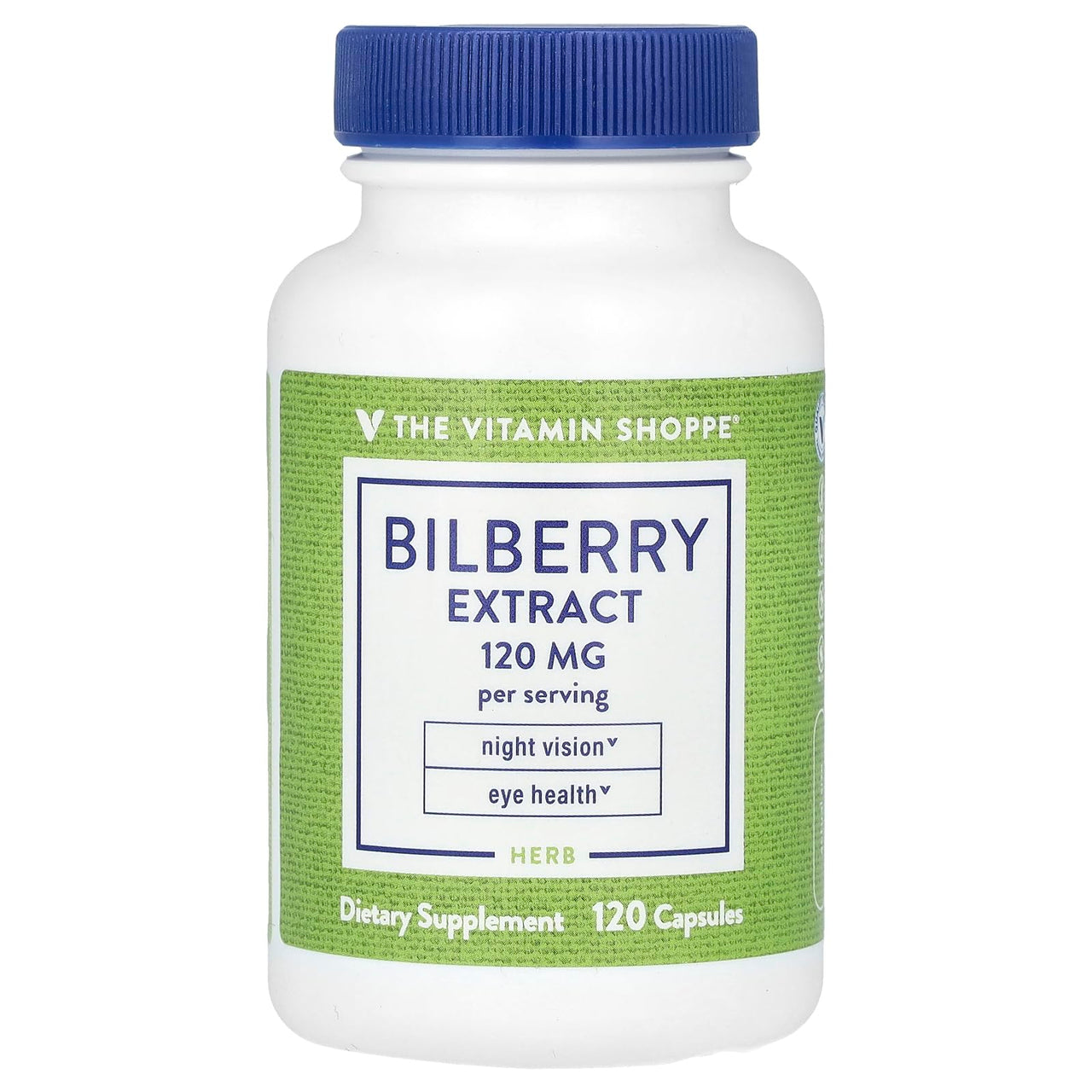 The Vitamin Shoppe Bilberry Extract 120MG, Antioxidant That Promotes (120 Capsules)