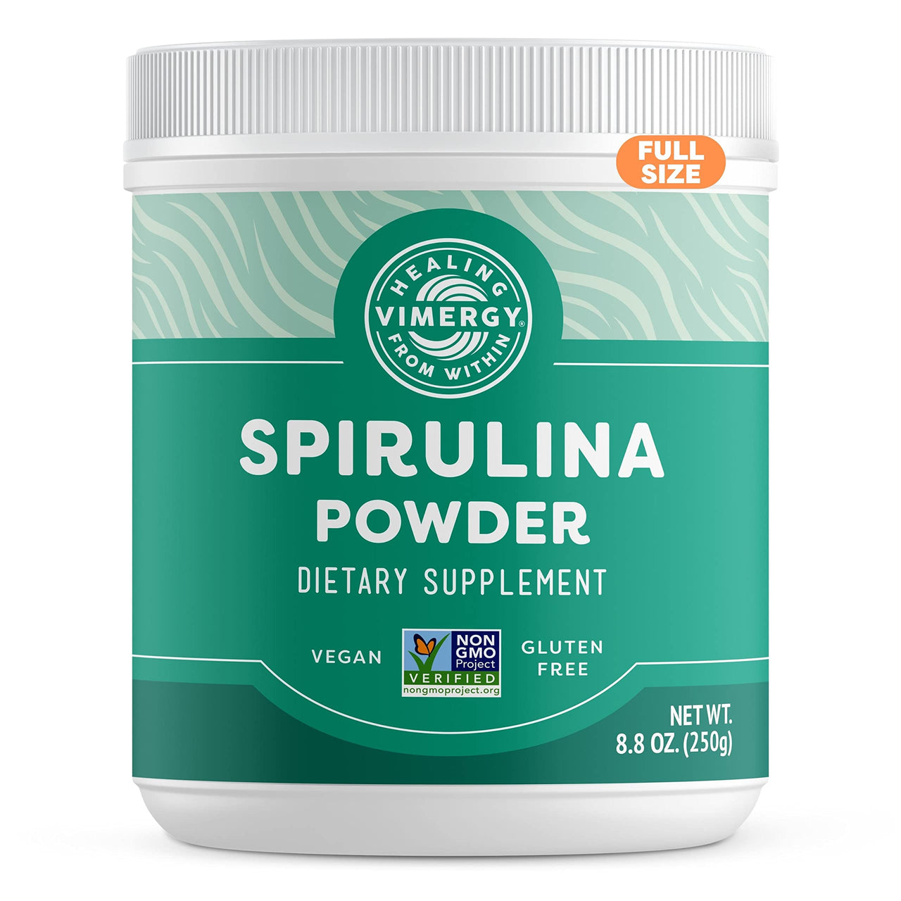 Vimergy Spirulina Powder – Concentrated Plant Protein Supports Immune Health & Cardiovascular Function – Vegan, Kosher, Gluten-Free – 250g