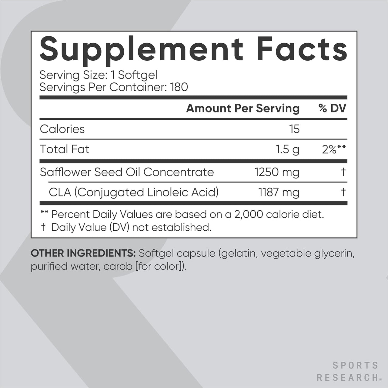 Sports Research CLA - 1250mg Softgels