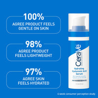 Thumbnail for Cerave Hyaluronic Acid Serum for Face with Vitamin B5 and Ceramides, Hydrating Face Serum for Dry Skin, Fragrance Free, 1 Ounce