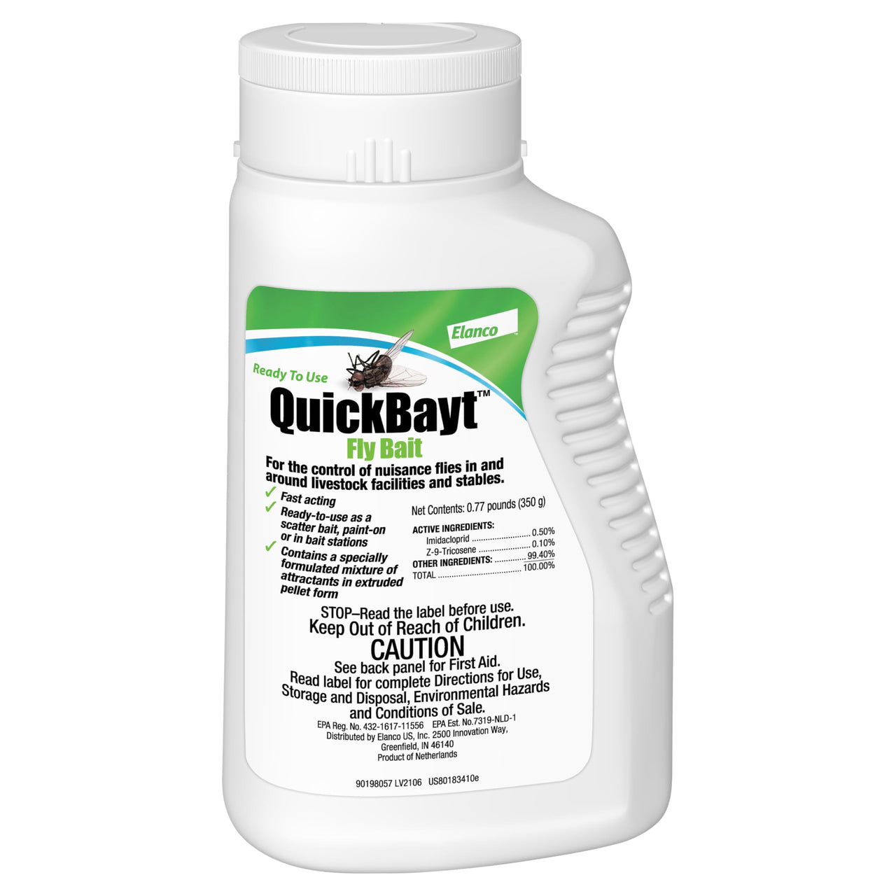 Elanco QuickBayt Fly Bait | Fast-Acting Nuisance Fly Insecticide | 350g Ready to Use Scatter Bait