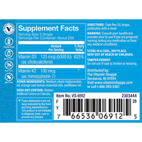 Thumbnail for The Vitamin Shoppe Vitamin D3 K2 Liquid - Bone Health & Calcium Support | D3 + K2 MK-7 Drops | 1 oz | Citrus Flavor