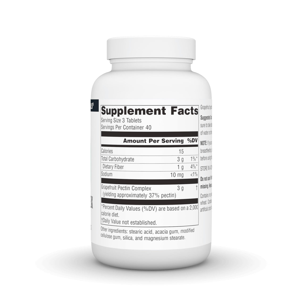 Source Naturals Grapefruit Pectin, Soluble Fiber - 1000 mg Dietary Supplement - 120 Tablets