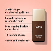Thumbnail for ICONIC LONDON Super Smoother Blurring Skin Tint | Light to Medium Coverage, Hydrating, Ultra-Lightweight Tinted Moisturizer, Cruelty-Free, Vegan Makeup (Warm Rich) 1.01 Fl oz