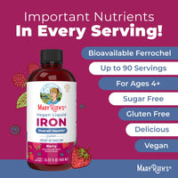 Thumbnail for Iron Supplement for Women Men & Kids | Liquid Iron Supplement for Women Men & Kids | Iron for Healthy Blood & Oxygen | Ages 4 & Up | Sugar Free | Vegan | Non-GMO | Gluten Free | 15.22 Fl Oz