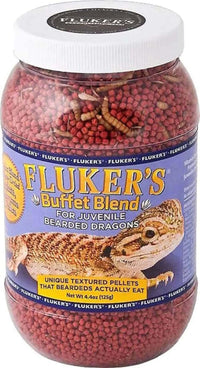 Thumbnail for Fluker's Buffet Blend Juvenile Bearded Dragon Diet, Mealworms, Crickets and Pellets, 9 oz