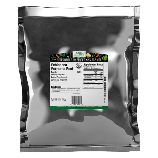 Frontier Co-op Echinacea Purpurea Root Powder, Certified Organic, Kosher | 1 lb. Bulk Bag | Echinacea purpurea (L.) Moench