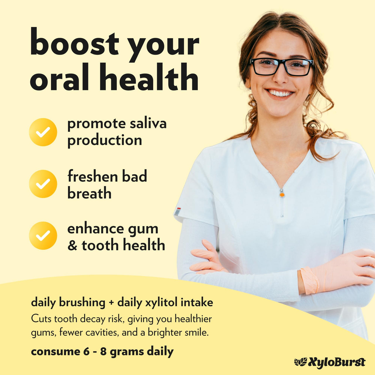 XyloBurst - Xylitol Mints | Sugar Free Breath Mint for Oral Health | Gluten Free, Vegan, Keto Friendly | Aspartame Free Mints | Lemon | 200 Count Jar