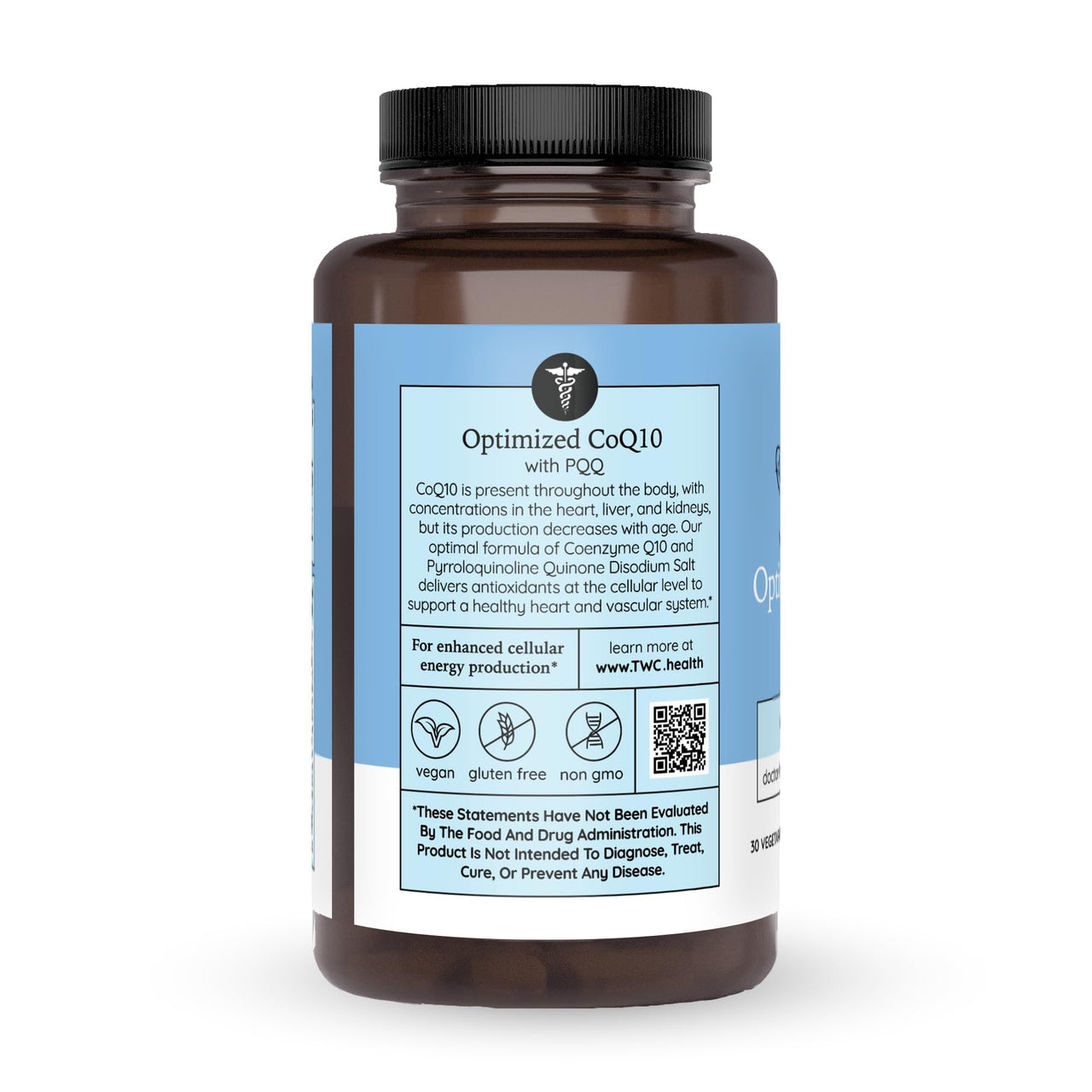 The Wellness Company Optimized CoQ10 + PQQ | Cellular Defense, Heart Health & Mitochonrial Support | 30ct (1 Month Supply)