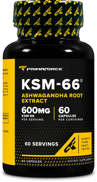 Thumbnail for Primaforce KSM-66 Ashwagandha Root Extract (600mg) 60 Veggie Capsules - 5% Withanolides with BioPerine