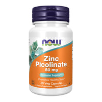 Thumbnail for NOW Foods Supplements, Zinc Picolinate 50 mg, Supports Enzyme Functions*, Immune Support*, 60 Veg Capsules